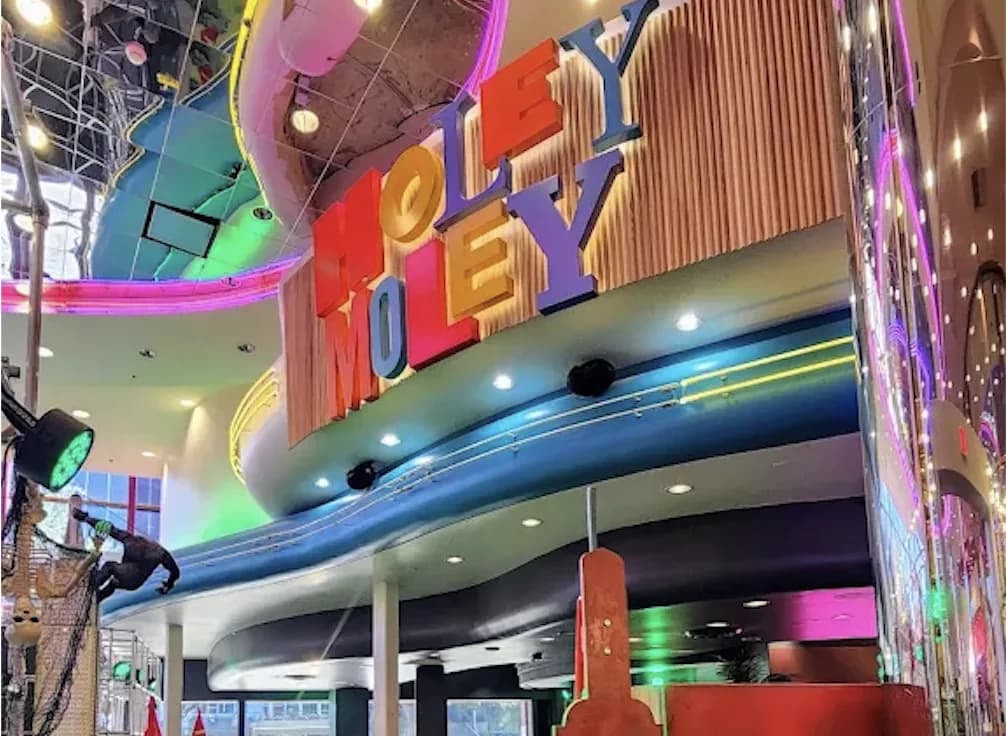 Colorful entrance at Holey Moley Golf Club