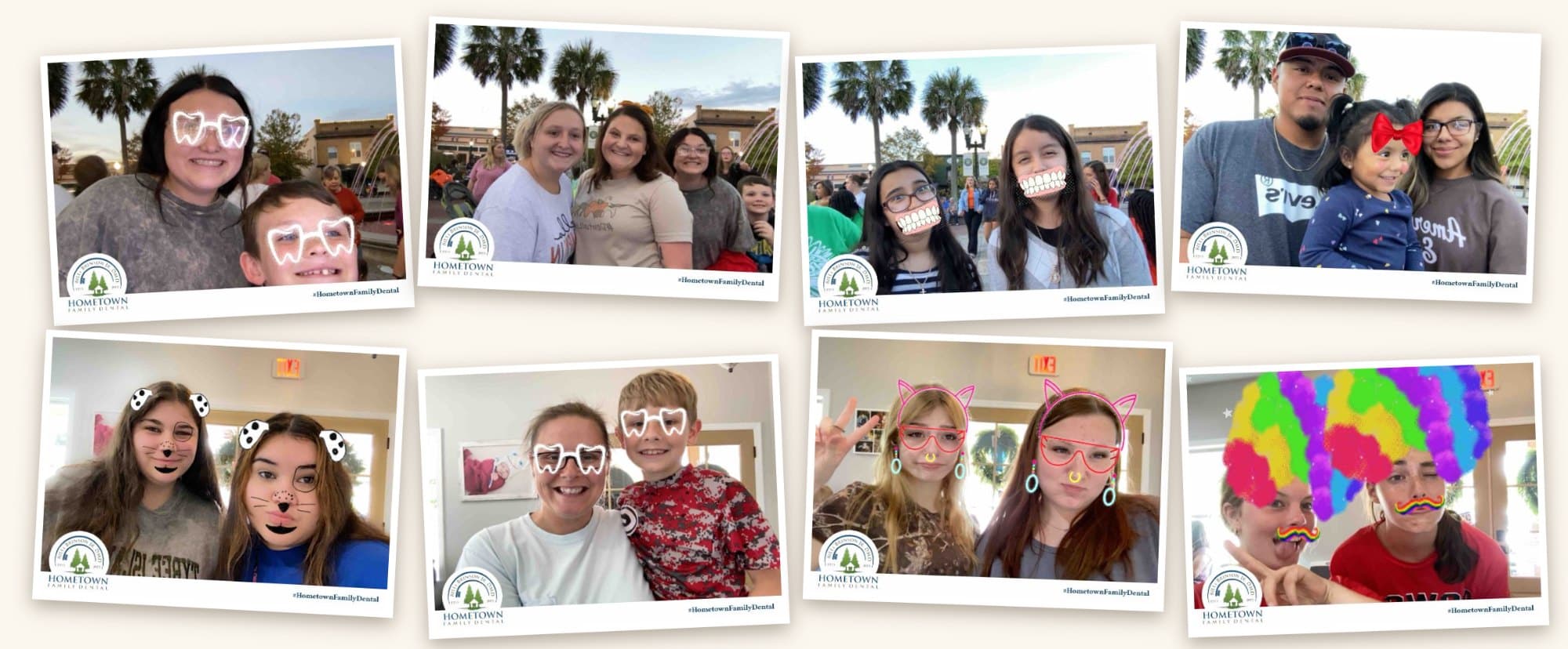 Branded patient photos from Hometown Dental