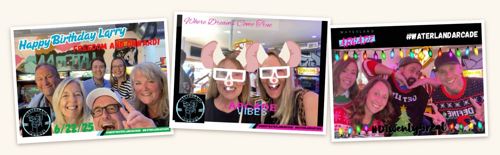 Branded guest photos from Waterland Arcade