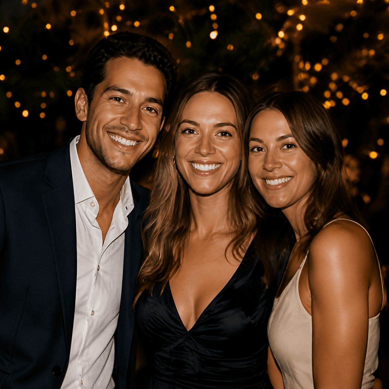 Three guests sharing their BuzzyBooth photo