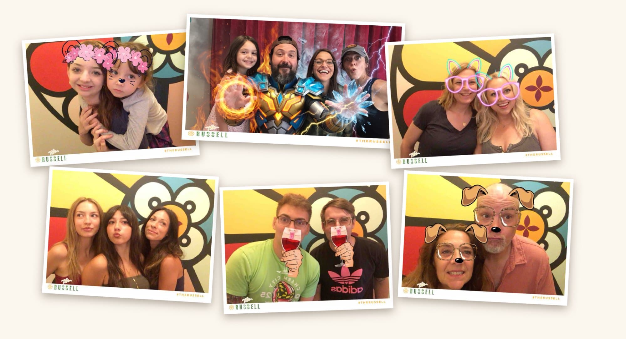 Branded guest photos created by customers at The Russell