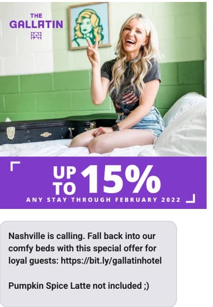 The Gallatin hotel return-stay offer