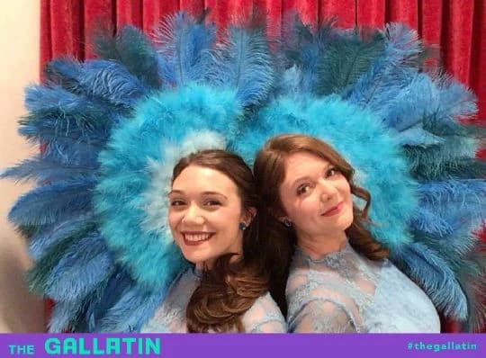 Two guests in a branded photo at The Gallatin