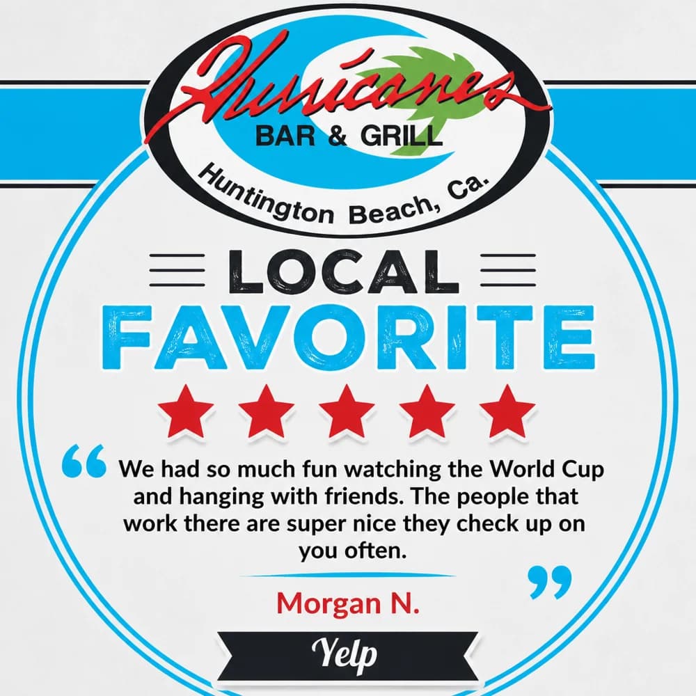 Hurricanes Bar & Grill branded Yelp review post by Morgan N.