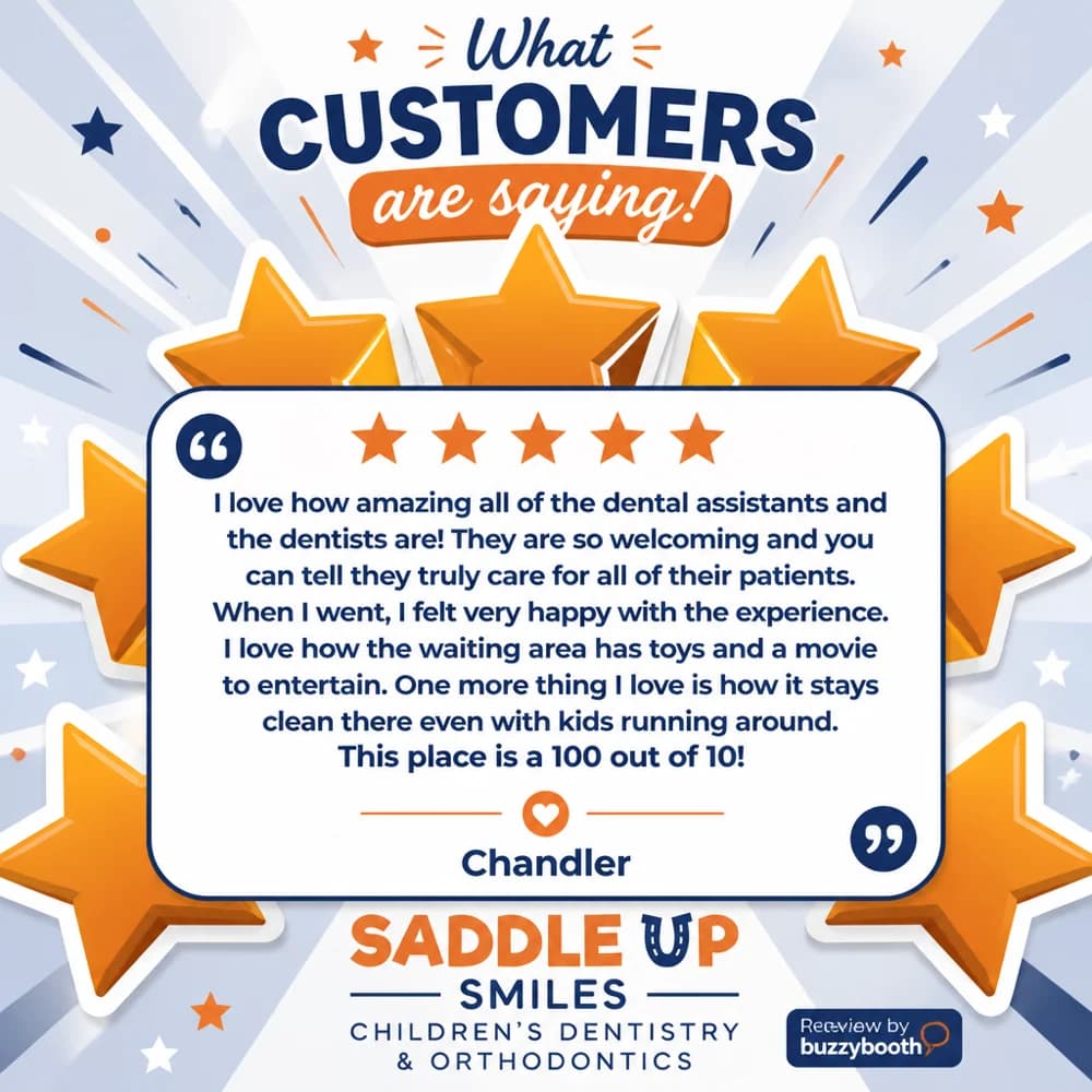 Saddle Up Smiles branded customer review post by Chandler