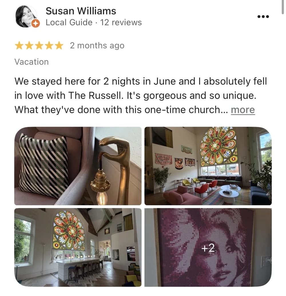 Susan Williams’s five-star review of The Russell