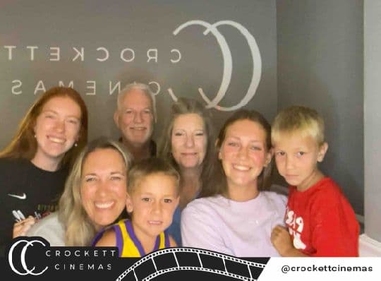 Family group photo at Crockett Cinemas