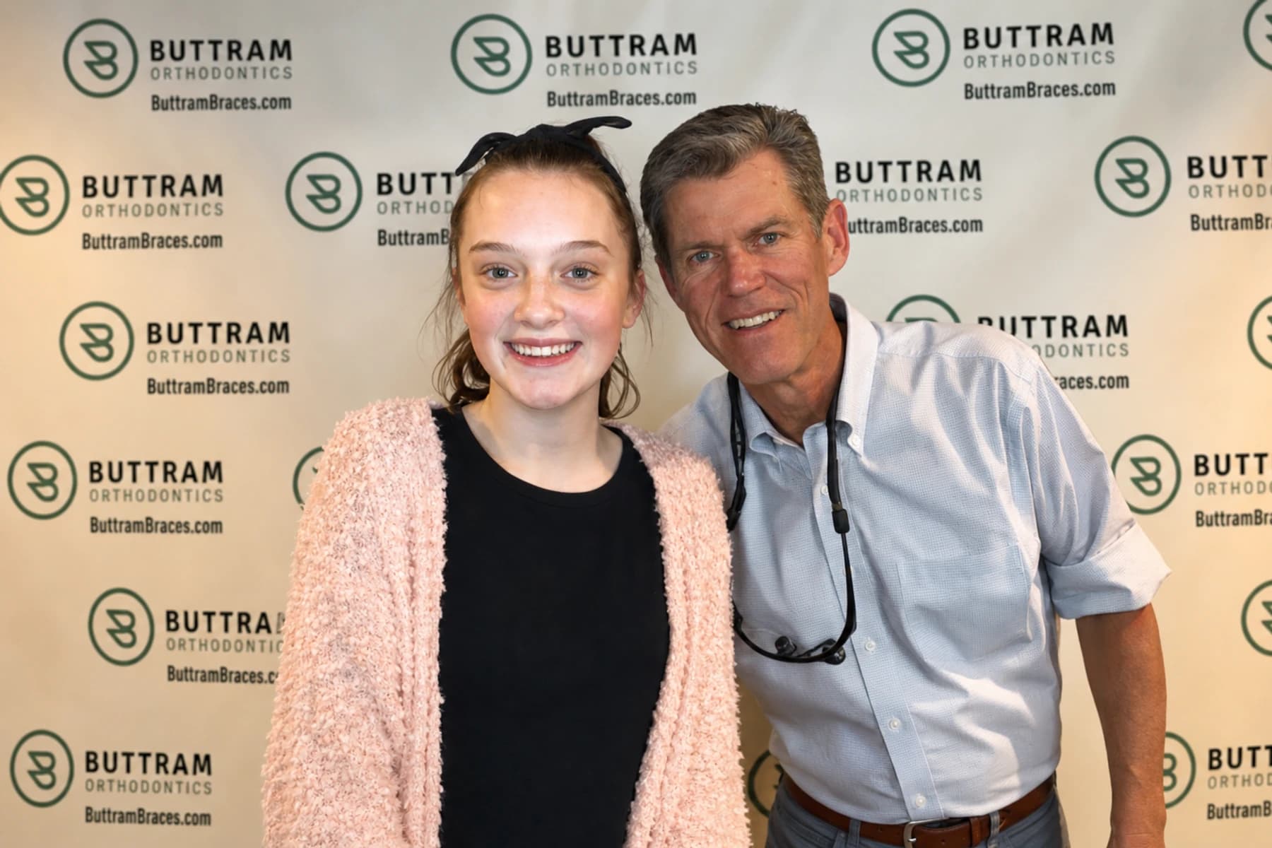 A Buttram Orthodontics patient with her orthodontist