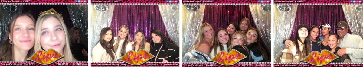 A strip of branded guest photos taken at Lips in New York City