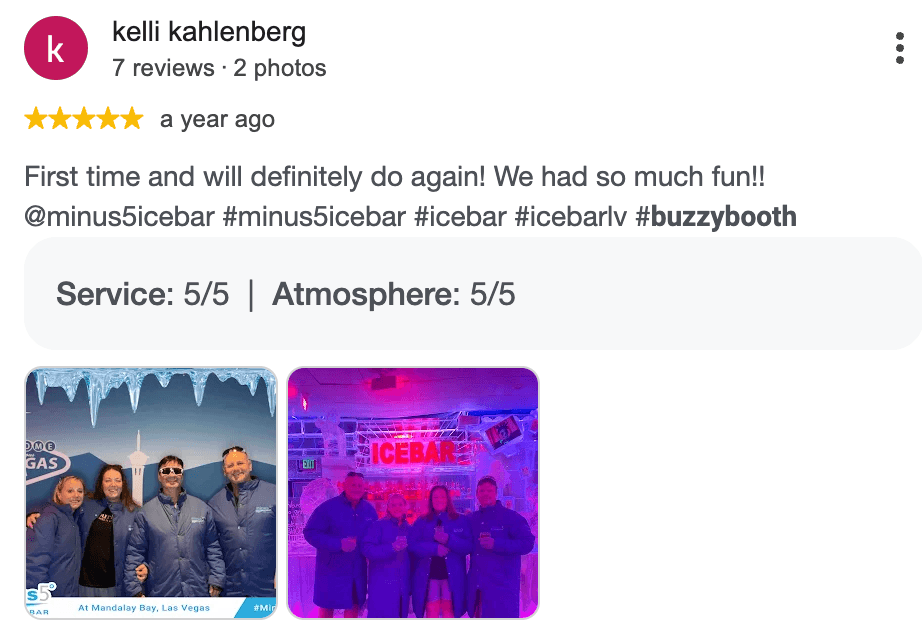 Five-star Minus5 Ice Bar review by kelli kahlenberg with guest photos