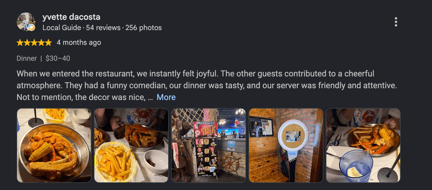 Five-star Red Crab Delray Beach review by Yvette DaCosta with food and venue photos