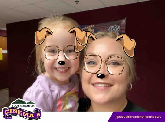 South Branch Cinema 6 guests with a playful dog-ear photo filter