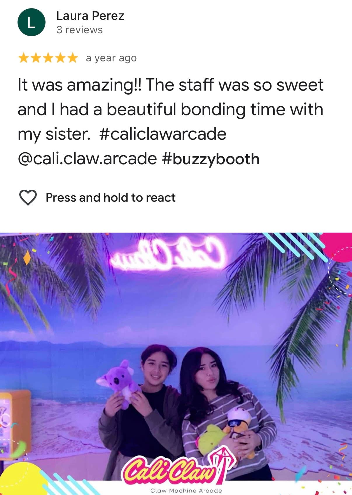 Five-star guest reviews for Cali Claw Arcade 1