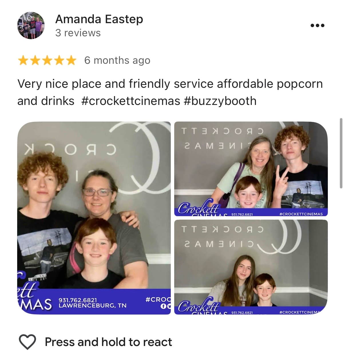 Crockett Cinemas five-star review with guest photos 1