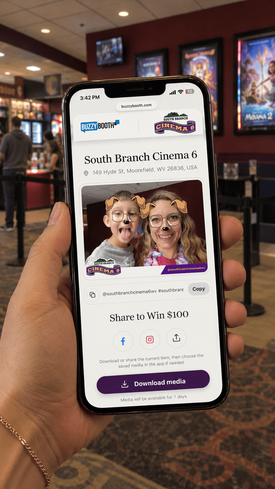 South Branch Cinema 6 guest photo ready to share from a phone