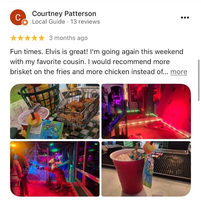 A five-star Google review from a venue guest 3