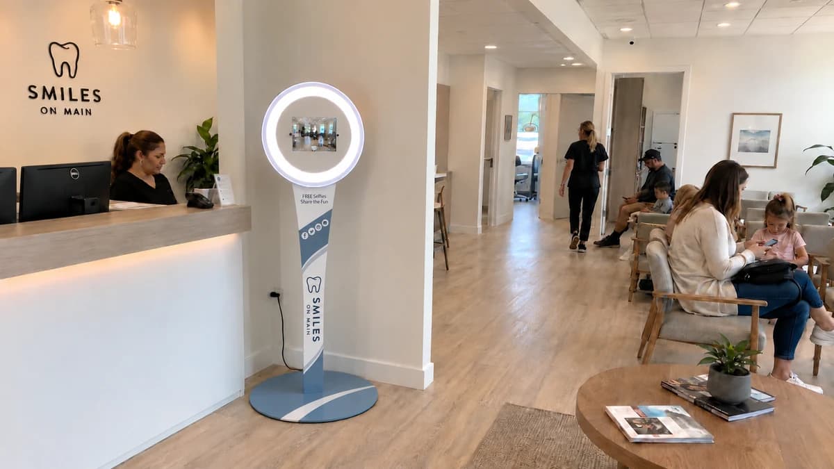 BuzzyBooth in a dental office waiting room