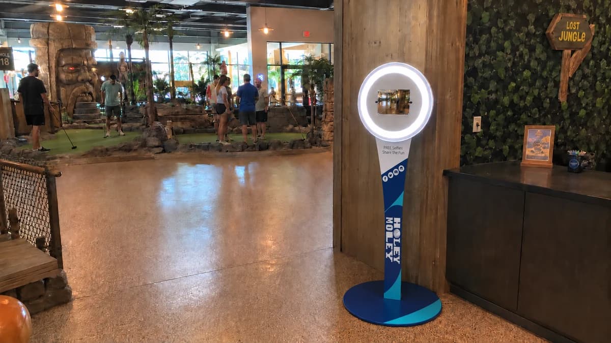 BuzzyBooth at a mini golf entertainment center