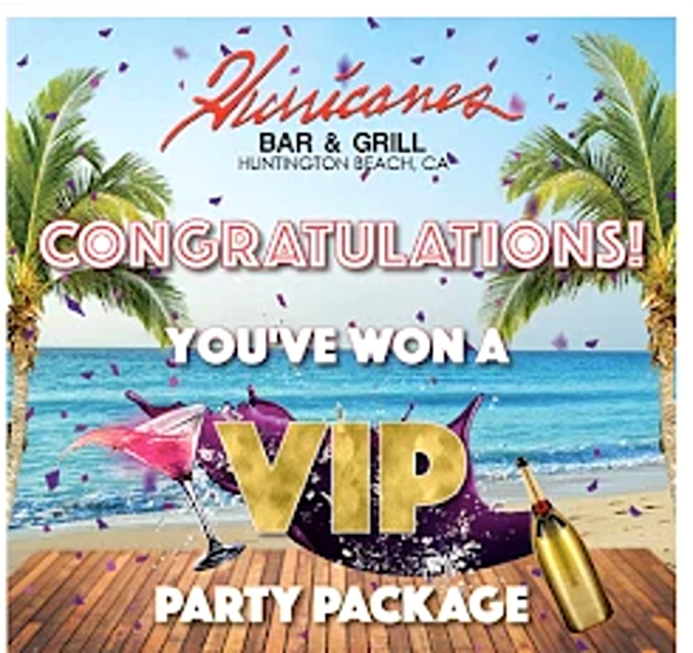 Hurricanes Bar VIP party package campaign creative