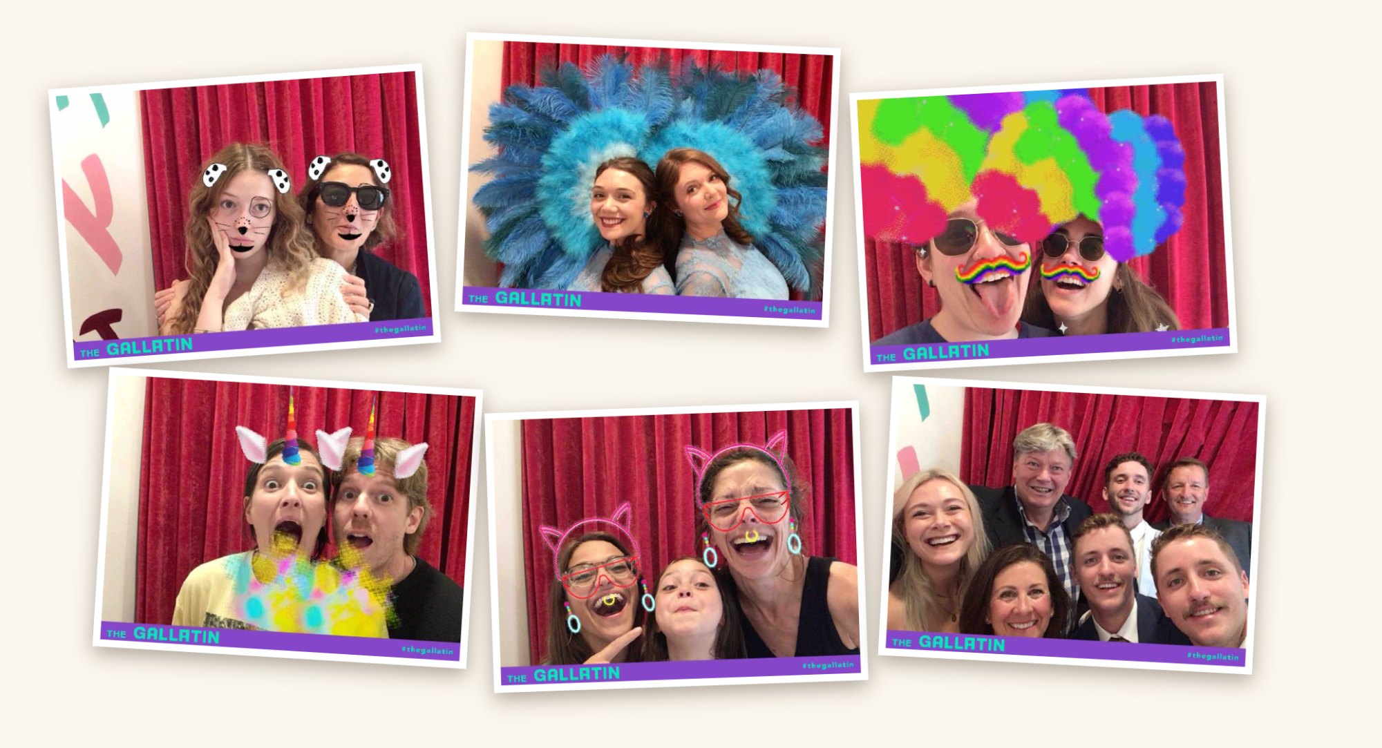 Branded guest photos from the BuzzyBooth at The Gallatin