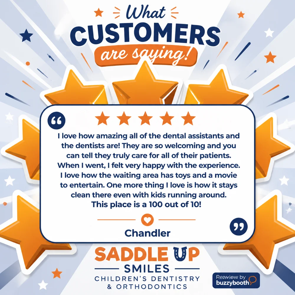Saddle Up Smiles branded customer review post by Chandler